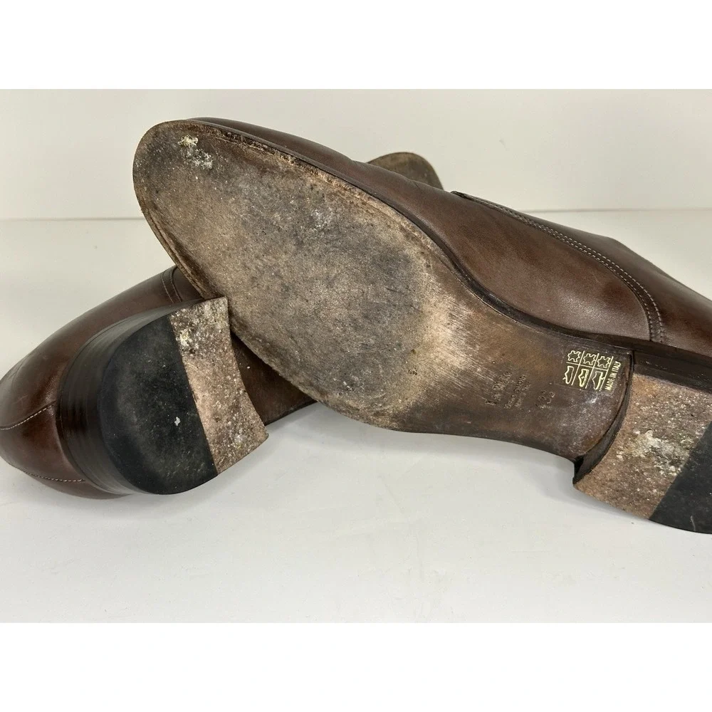 Lavorazione Blake Vero Cuoio, Made in‎ Italy, Brown Leather Dress Shoes, 43.5